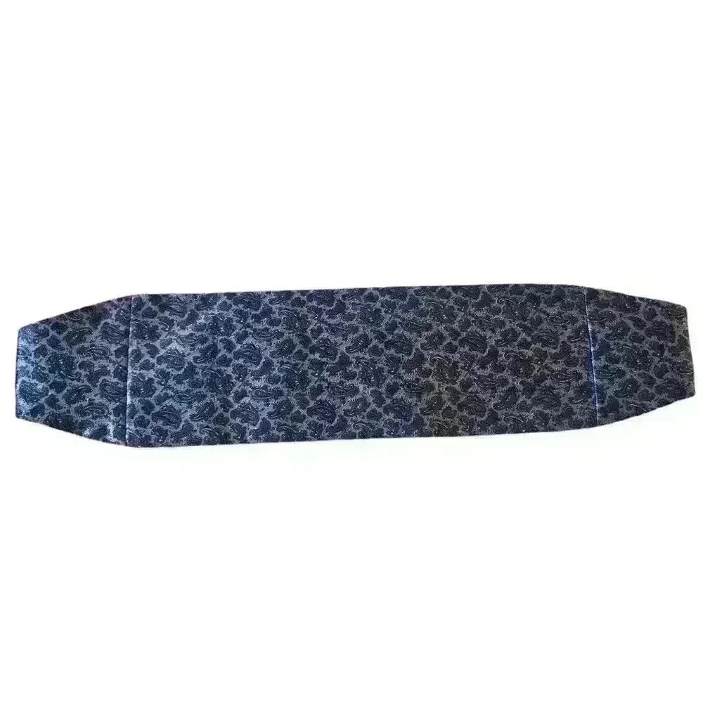 Vintage Christian Dior Black Gray Paisley Men's Cummerbund Adjustable #065